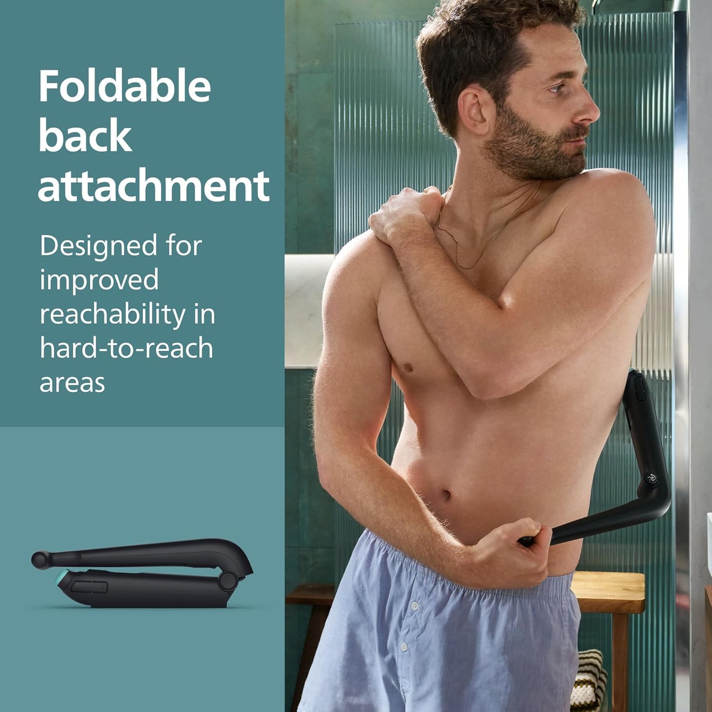 Philips Norelco Body Groomer 9000 Series - Men's Body Hair Trimmer & Intimate Shaver | Showerproof, Adjustable Back Attachment, BG9480/50