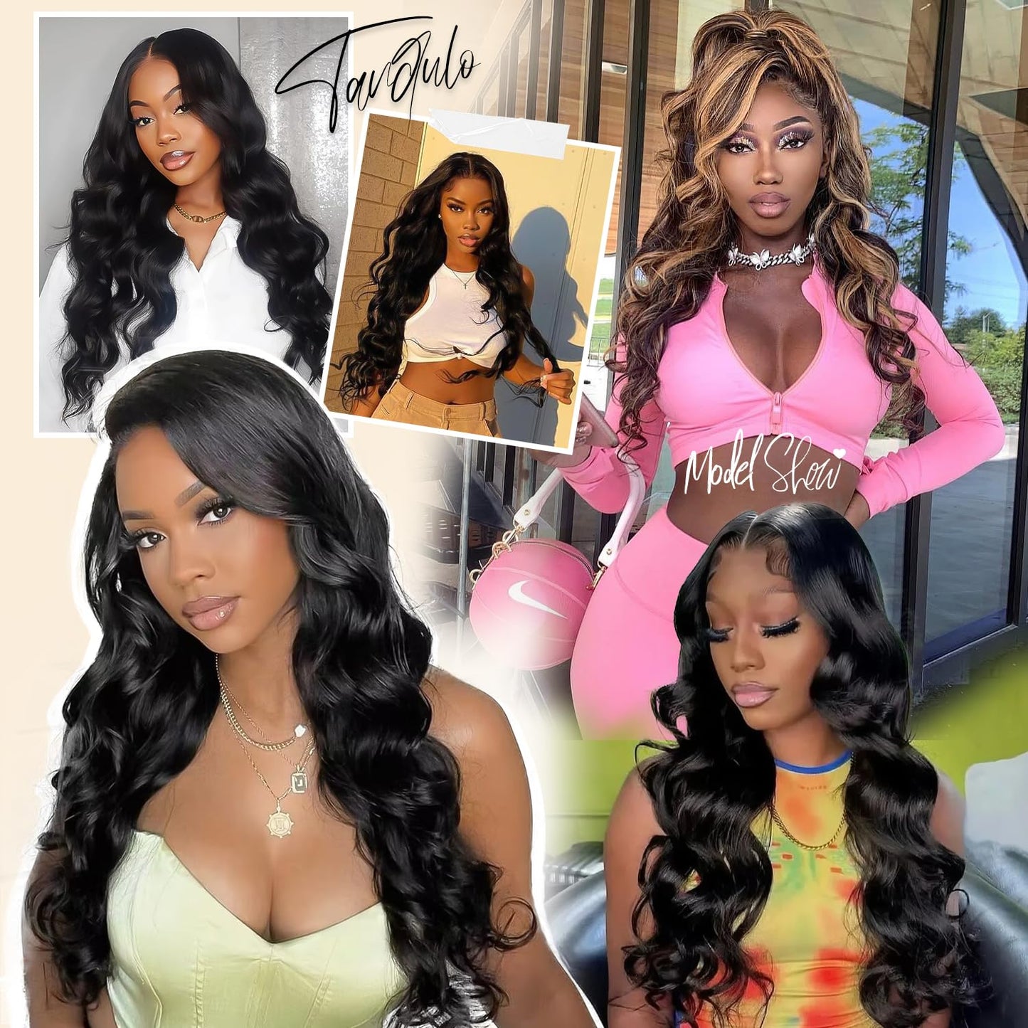 Tandulo Clip in Hair Extensions Real Human Hair Body Wave 1 Jet Black Clip in 100% Brazilian Remy Human Hair Extensions 8pcs Per Set with 18 Clips Double Weft 16 Inch 90g/3.6oz