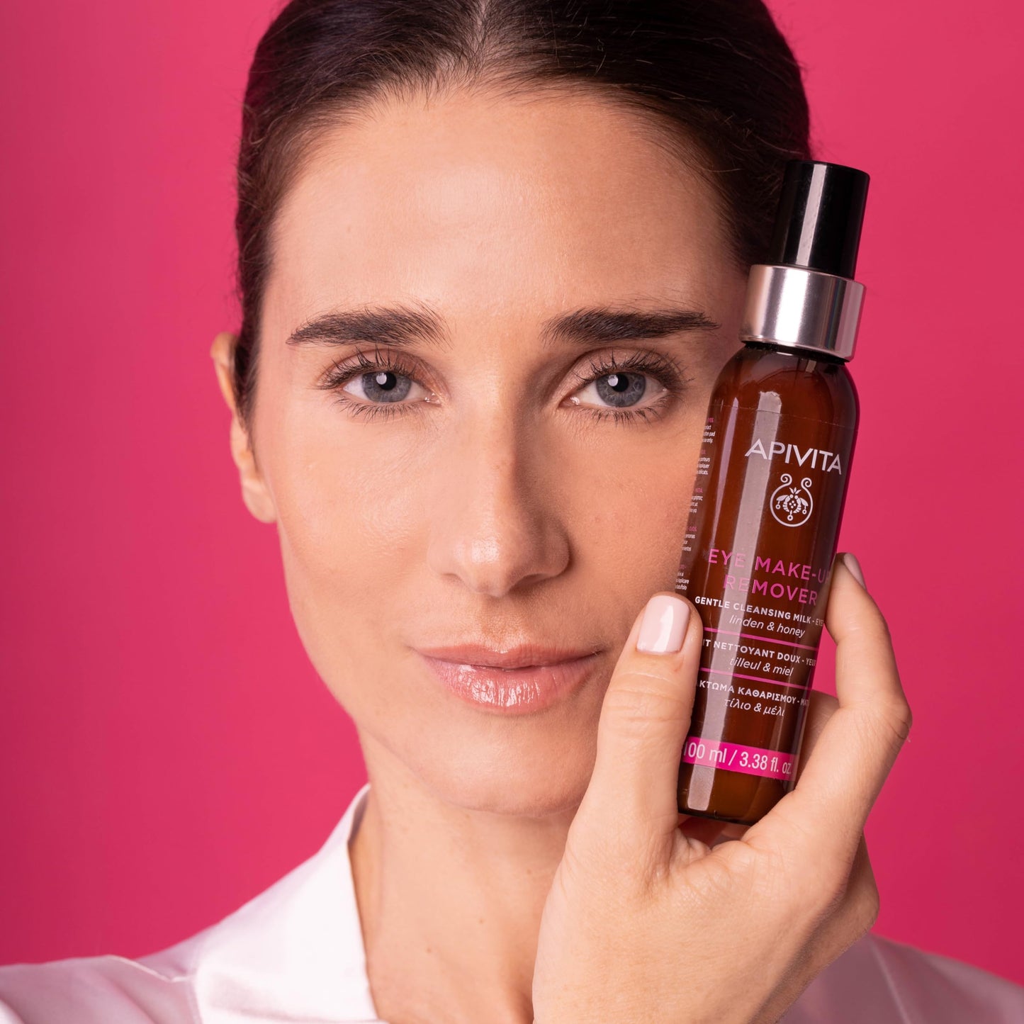 Apivita Eye Makeup Remover, Hydrating & Soothing Gentle Cleansing Milk with Linden & Honey