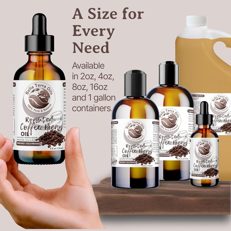 Roasted Bean Oil - Pure Extract Enriched with Fatty Acids | 8 oz Elixir for Skin