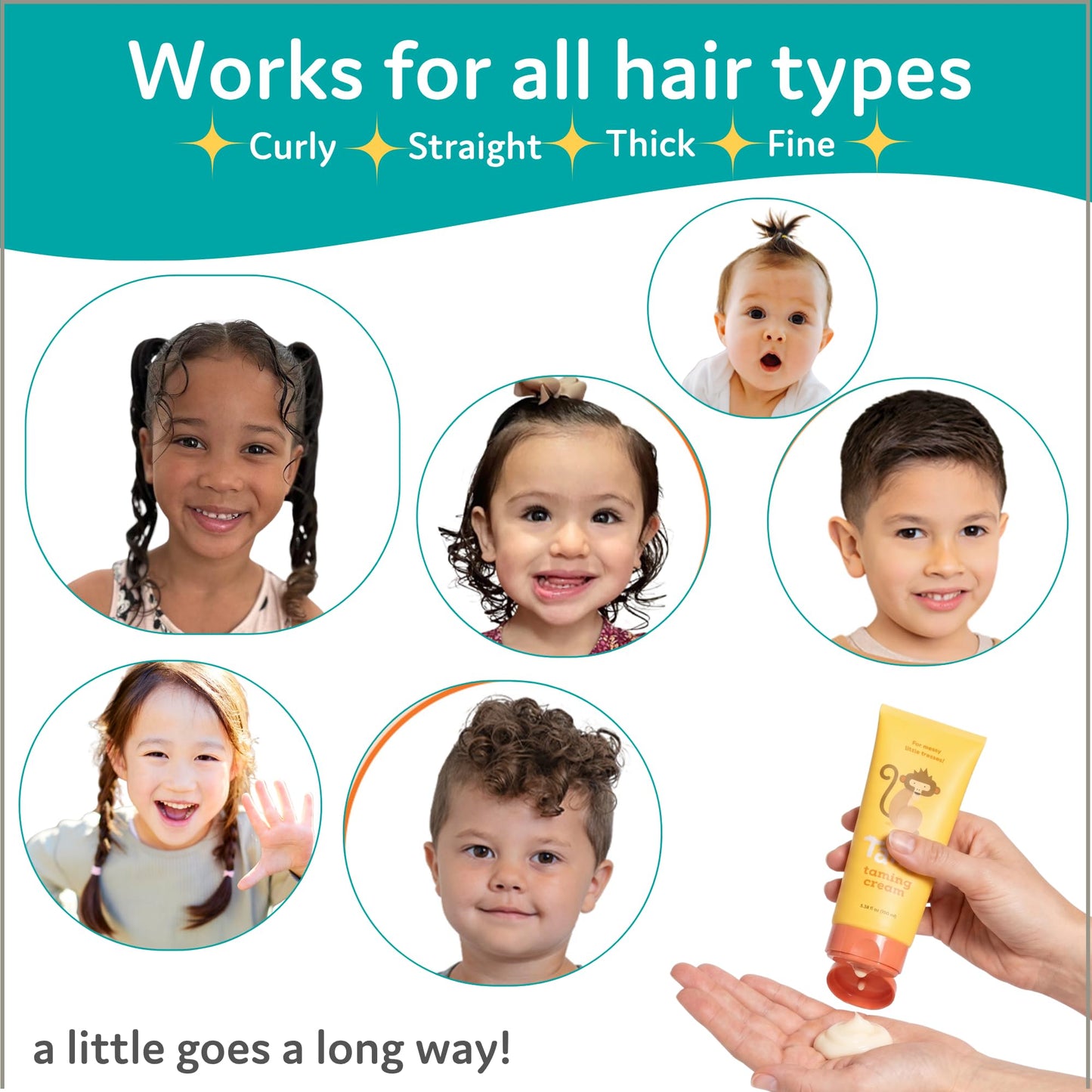 T is for Tame Kids Hair Taming Cream, 2-pack, for Frizz, Flyaways & Bedhead