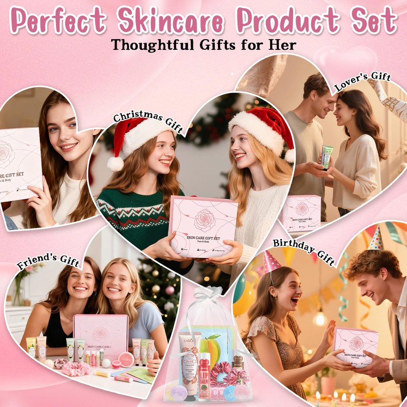 108 PCS Spa Party Supplies for Girls, Include Facial Masks, Lip Balms, Eye Patches, Hand Creams...Spa Kit for Sleepover & Slumber Party, Birthday Mothers Day Gift for Women, Spa Party Favors
