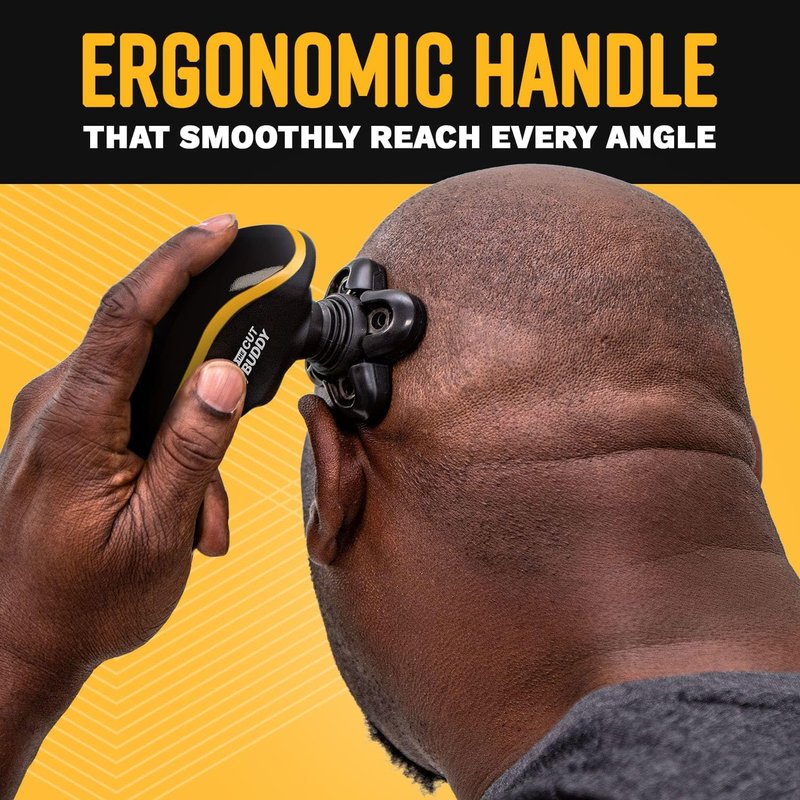 Bald Buddy Head Shaver for Men, Waterproof, Rechargeable Electric Razor, Cordless, Ergonomic Design, Battery & Cleaning Indicator, The Cut Buddy