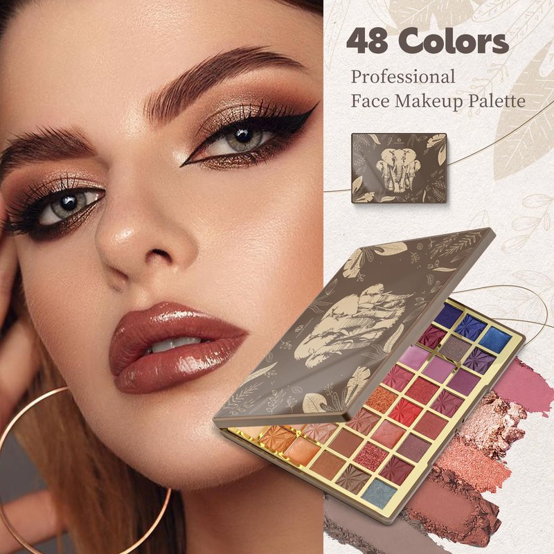 Color Nymph 48 Color Eyeshadow Makeup Palette, Natural Nude Matte Shimmer Glitter Pigment Eye Shadow Palette Set, Vegan & Cruelty-free (48 COLOR)