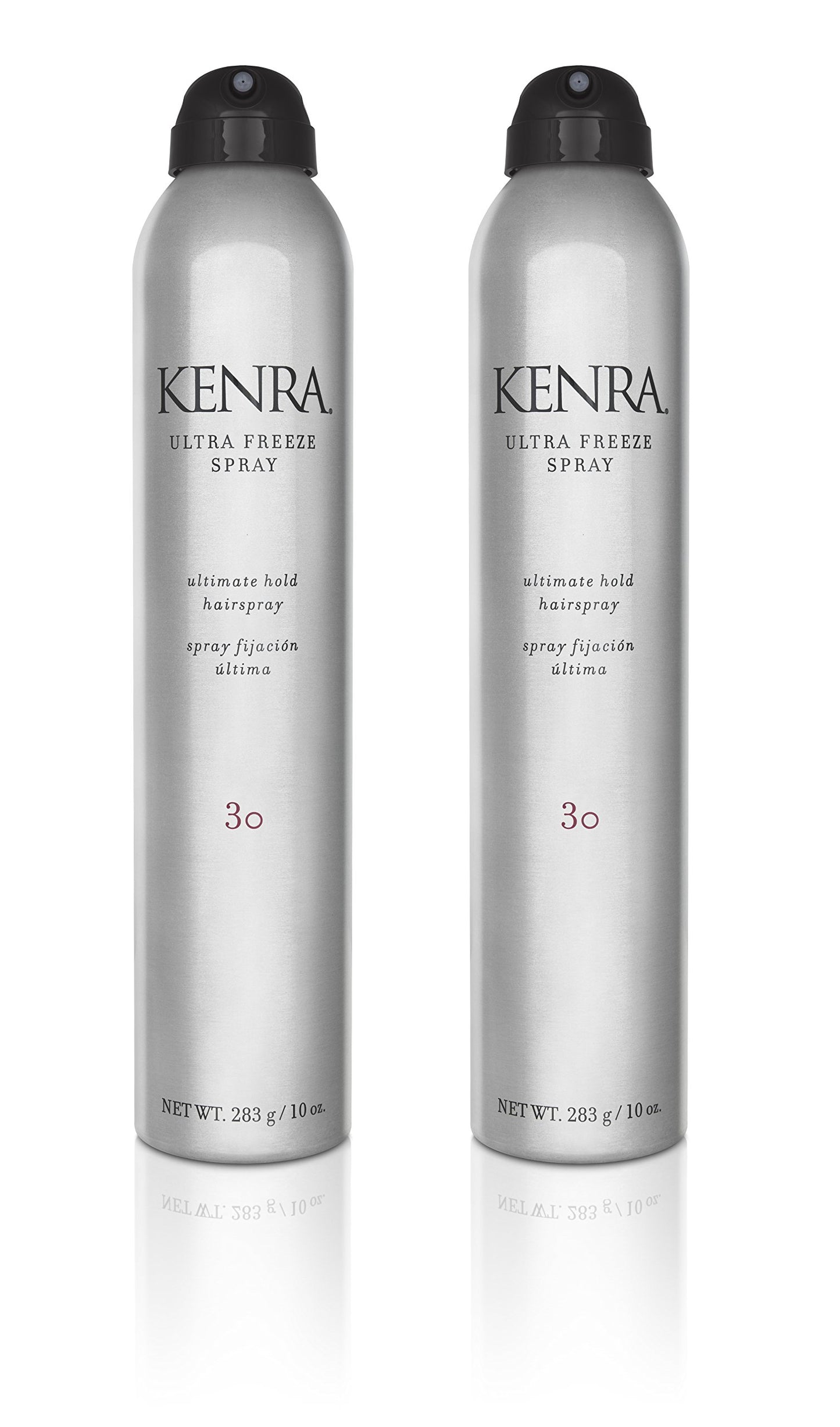 Kenra Ultra Freeze Spray 30 | Ultimate Hold Hairspray | Long-Lasting, Ultra-Firm Hold |Fast-Drying Formula| Provides Humidity Resistance |High Shine, Flake-Free Finish |All Hair Types | 10 oz (2-Pack)