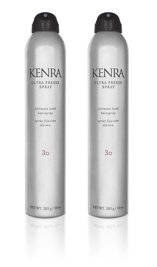 Kenra Ultra Freeze Spray 30 | Ultimate Hold Hairspray | Long-Lasting, Ultra-Firm Hold |Fast-Drying Formula| Provides Humidity Resistance |High Shine, Flake-Free Finish |All Hair Types | 10 oz (2-Pack)