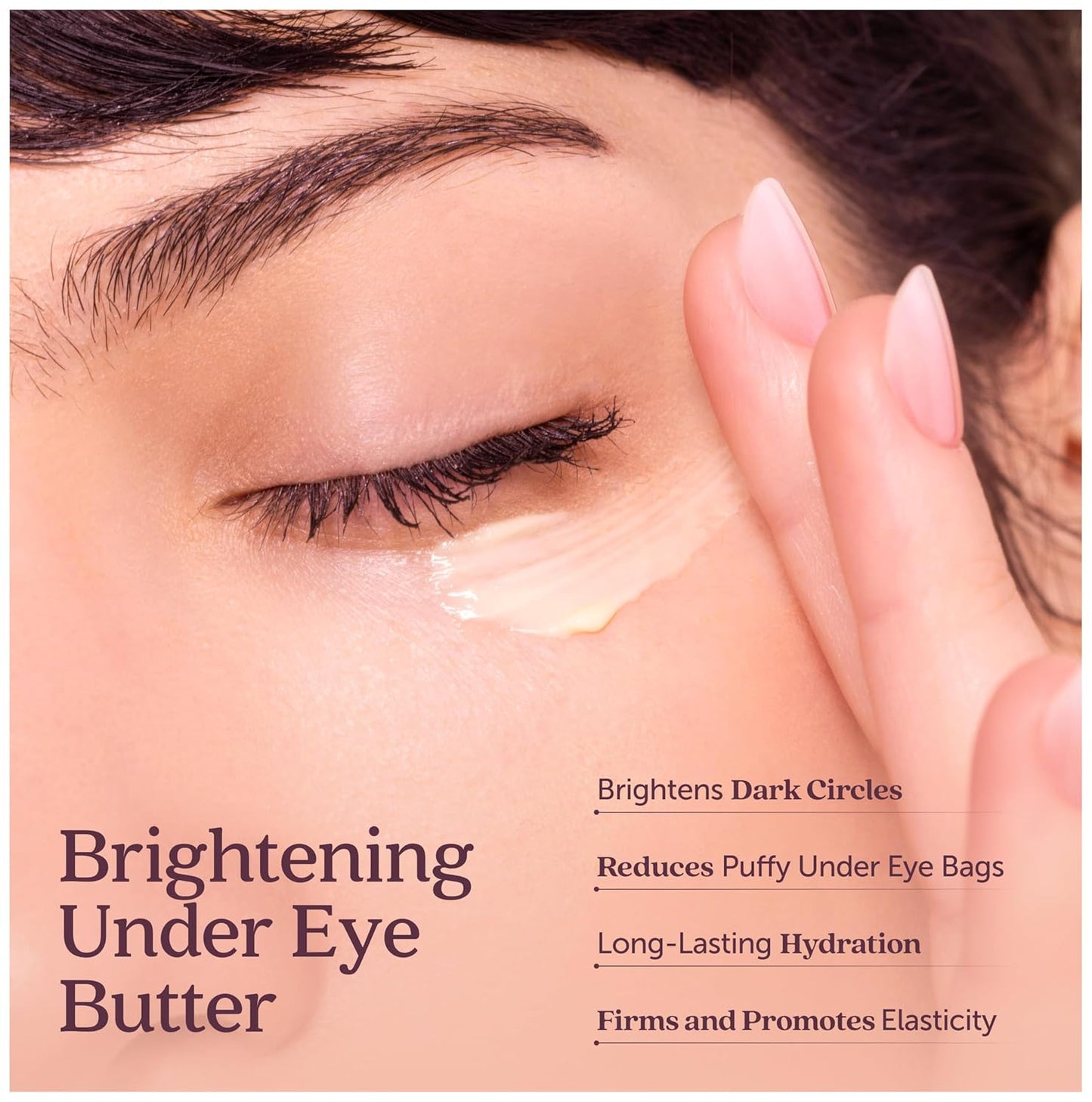Brightening Eye Cream - Vegan Under Eye Butter with Niacinamide for Dark Circles & Wrinkles | 0.5 FL Oz