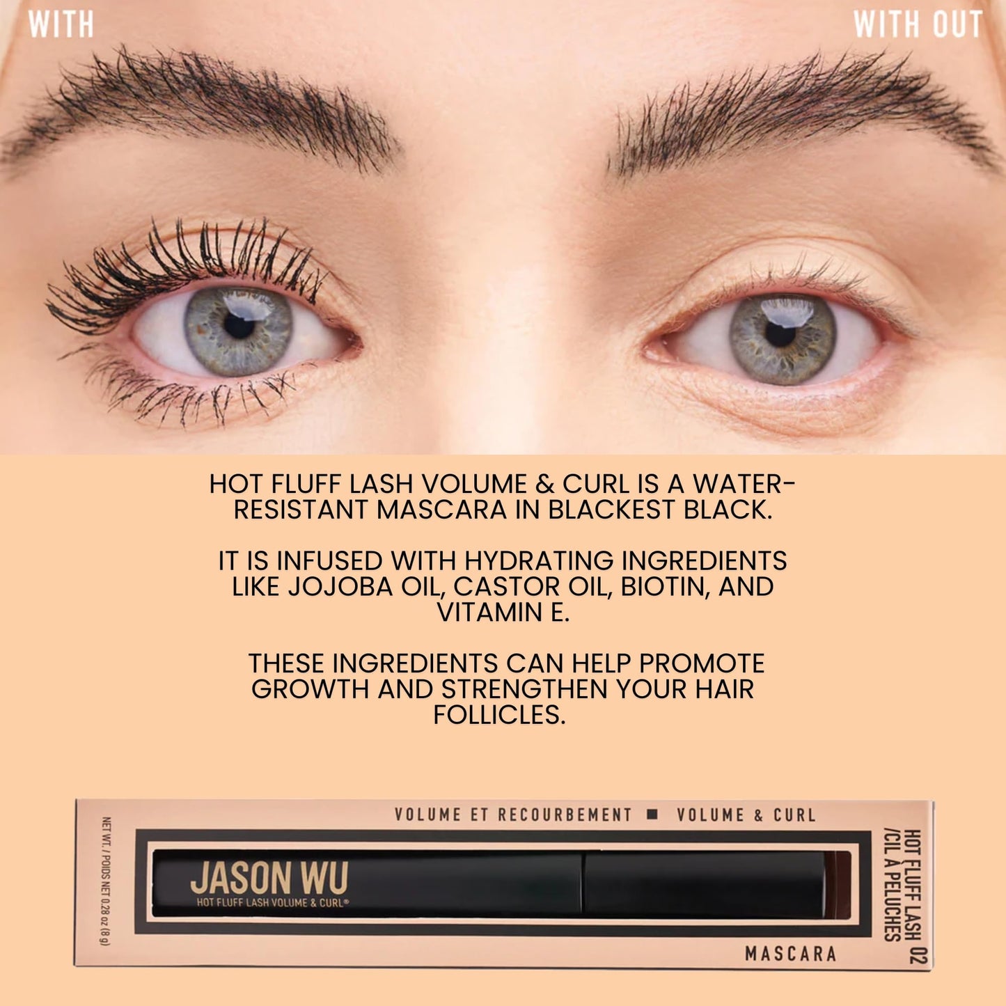 Jason Wu Beauty Hot Fluff Lash - Eyelash Mascara 0.28oz 8g (Volume & Curl, 0.28oz 8g)