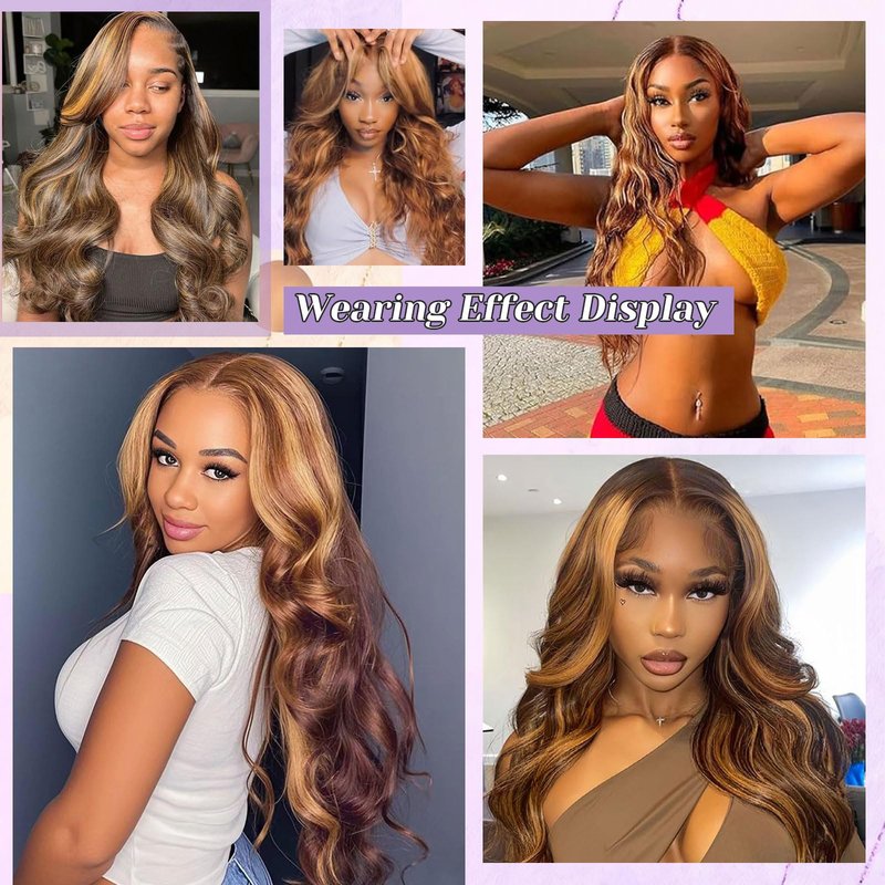 DSEKCAIN 27# Honey Blonde 2x6 Body Wave Lace Closure 100% Real Human Hair 14 Inch