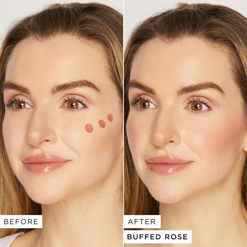 tarte blush tape satin liquid blush – Blendable Buildable Makeup with Mineral Pigments, Mango & Shea Butters for Lightweight Hydrating Smooth Finish, Vegan & Cruelty-Free, full size, buffed rose