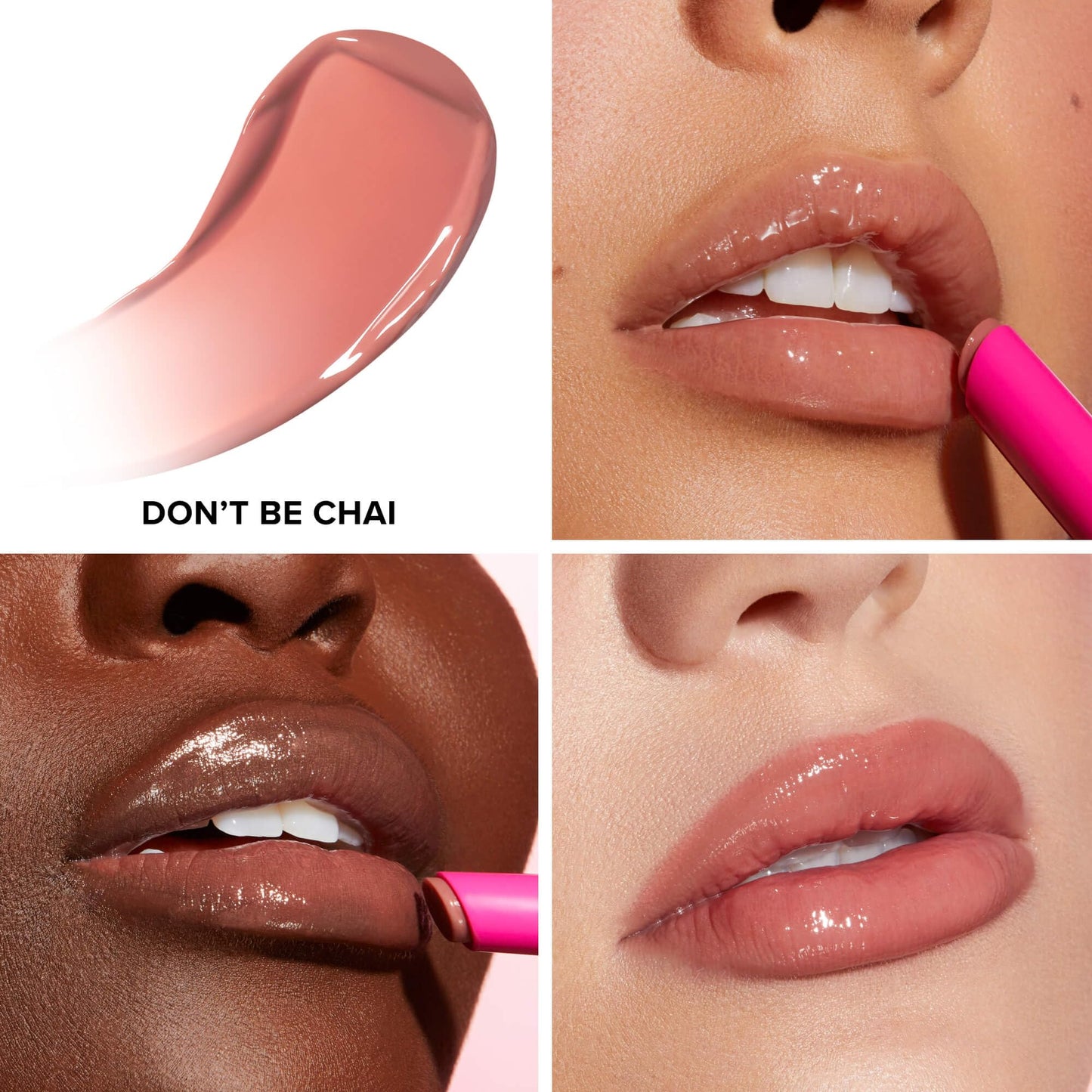 Too Faced Lip Injection Extreme Plumping Clicks | Hydrating, Sheer-To-Medium Buildable Coverage, Lip Plumper with Click Applicator, 0.05 Ounce, Don't Be Chai