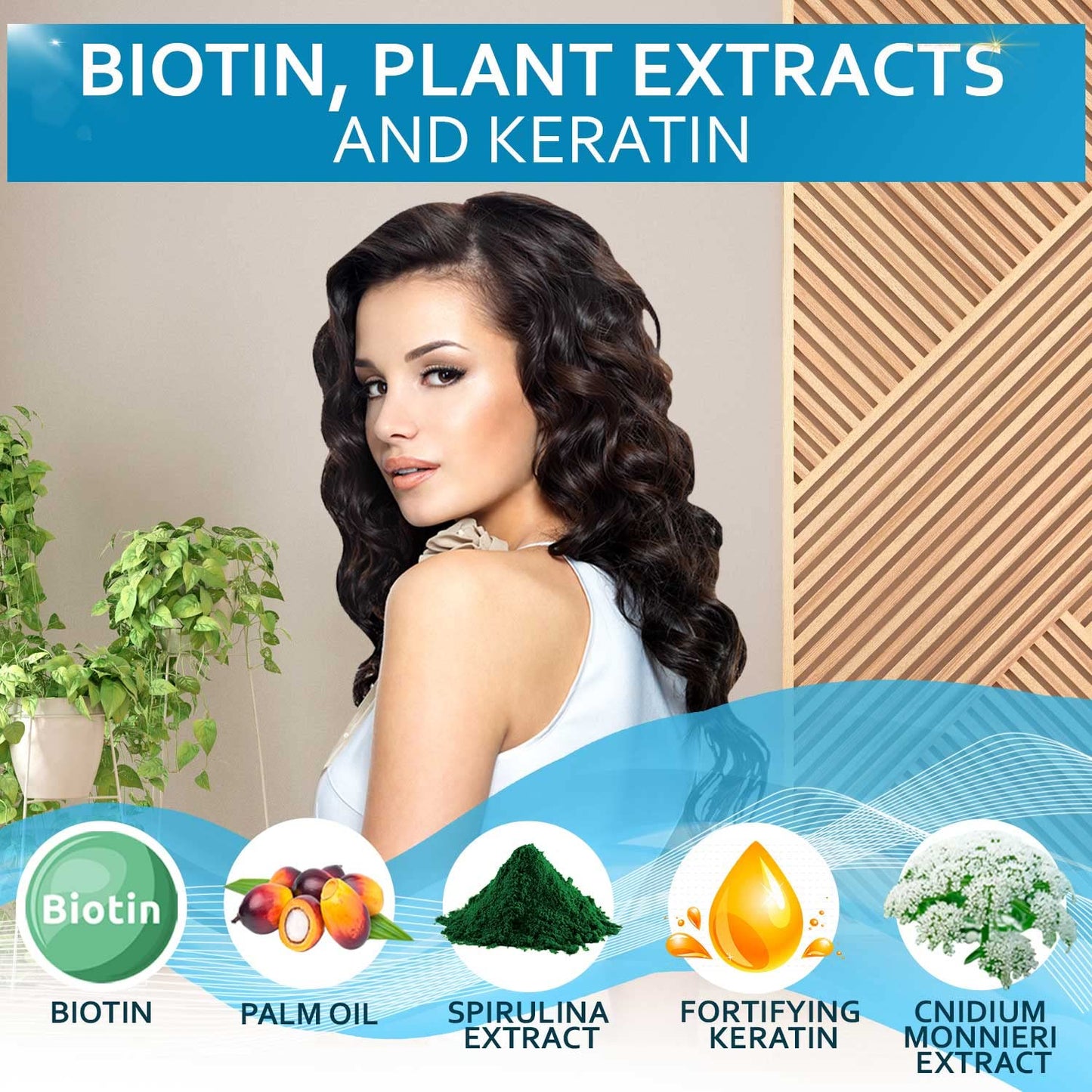 Biotin Shampoo and Conditioner Set - Moroccan Argan Oil | Hair Heat Protectant Spray