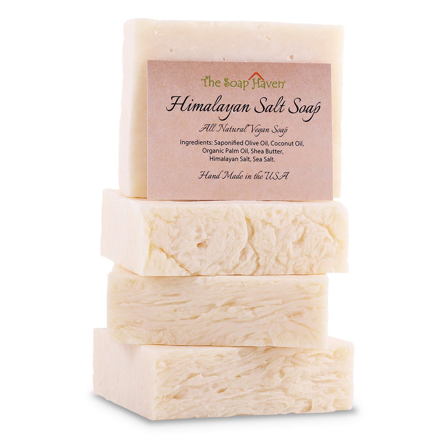 The Soap Haven Bundle of 4 Himalayan Salt Soap Bars and 4 Soap Saver Mesh Bags