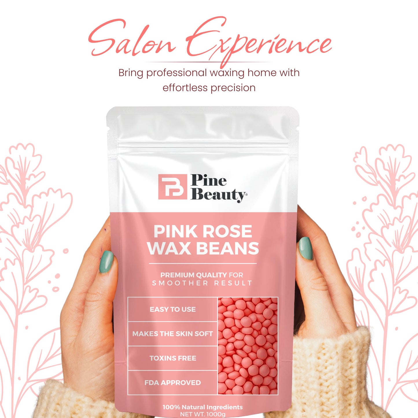 Hard Wax Beads for Hair Removal 2.2lb - Big Bag Beans Melts for Sensitive Skin,10 Extra Brazilian Waxing Beads Spatula Applicator for Face, Bikini Area, Facial Wax, Bikini Wax, Hair Removal