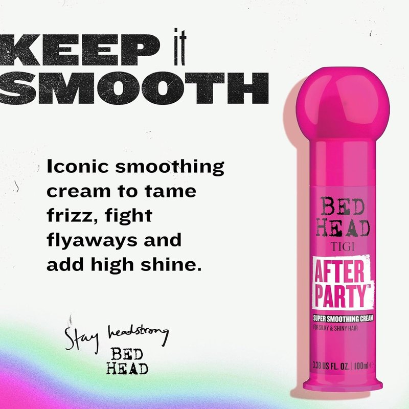 TIGI Bed Head After Party Smoothing Cream - Frizz Control Hair Care | 3.38 Oz Each, Summer Fruit Scent