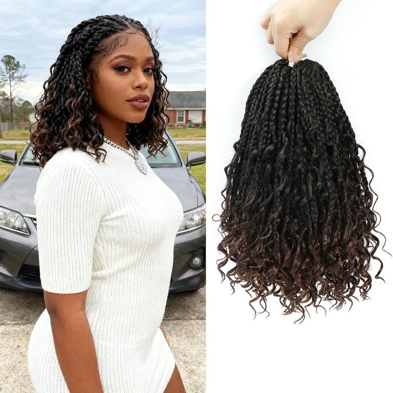 Crochet Box Braids - Boho Goddess Synthetic Braiding Hair for Black Women | 10 Packs, 1B/30