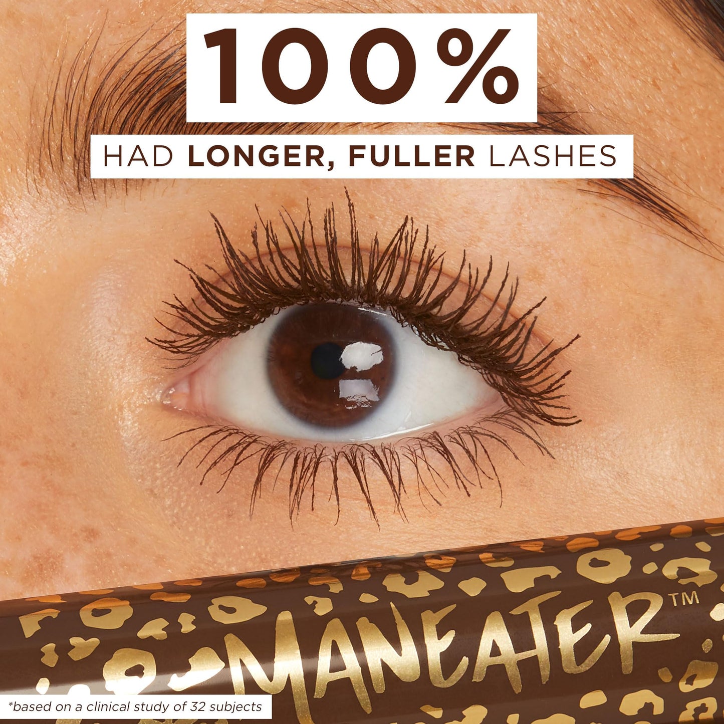 tarte maneater mascara – Extreme Curl, Instant Volume & Length, 16HR Ultra-Creamy Longwear Eye Makeup, Cruelty-Free, full size, brown