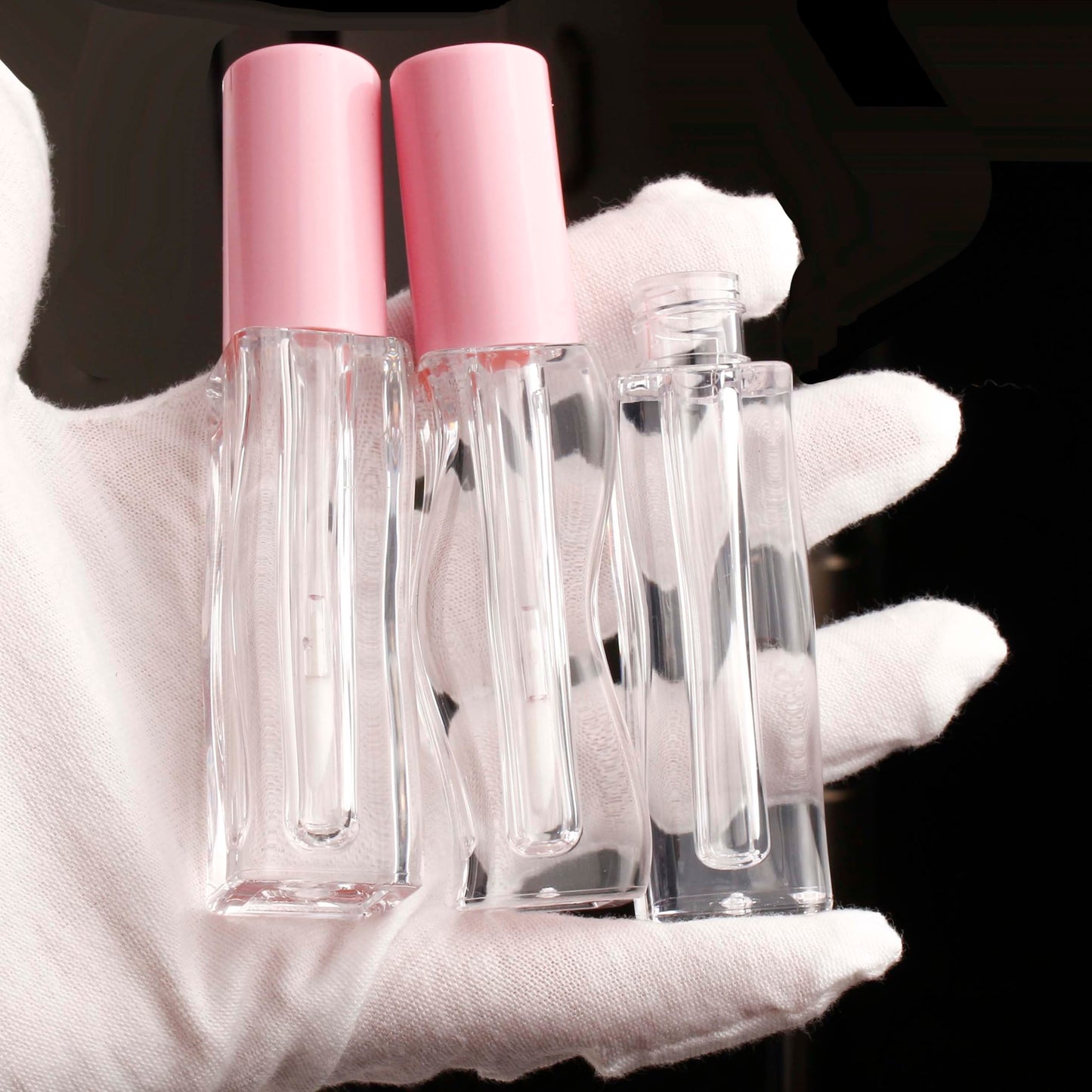 COSIDEA 9pcs Empty 2.5ml/0.08oz Pink lip gloss tubes with wand unique Wave shape lipgloss tube container small capacity for lip Tint DIY (9)