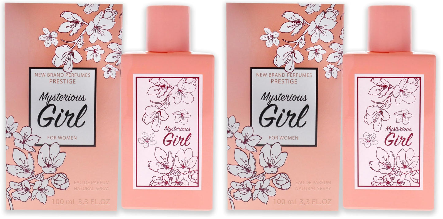 New Brand Perfumes Mysterious Girl Women 3.3 oz EDP Spray (Pack of 2)