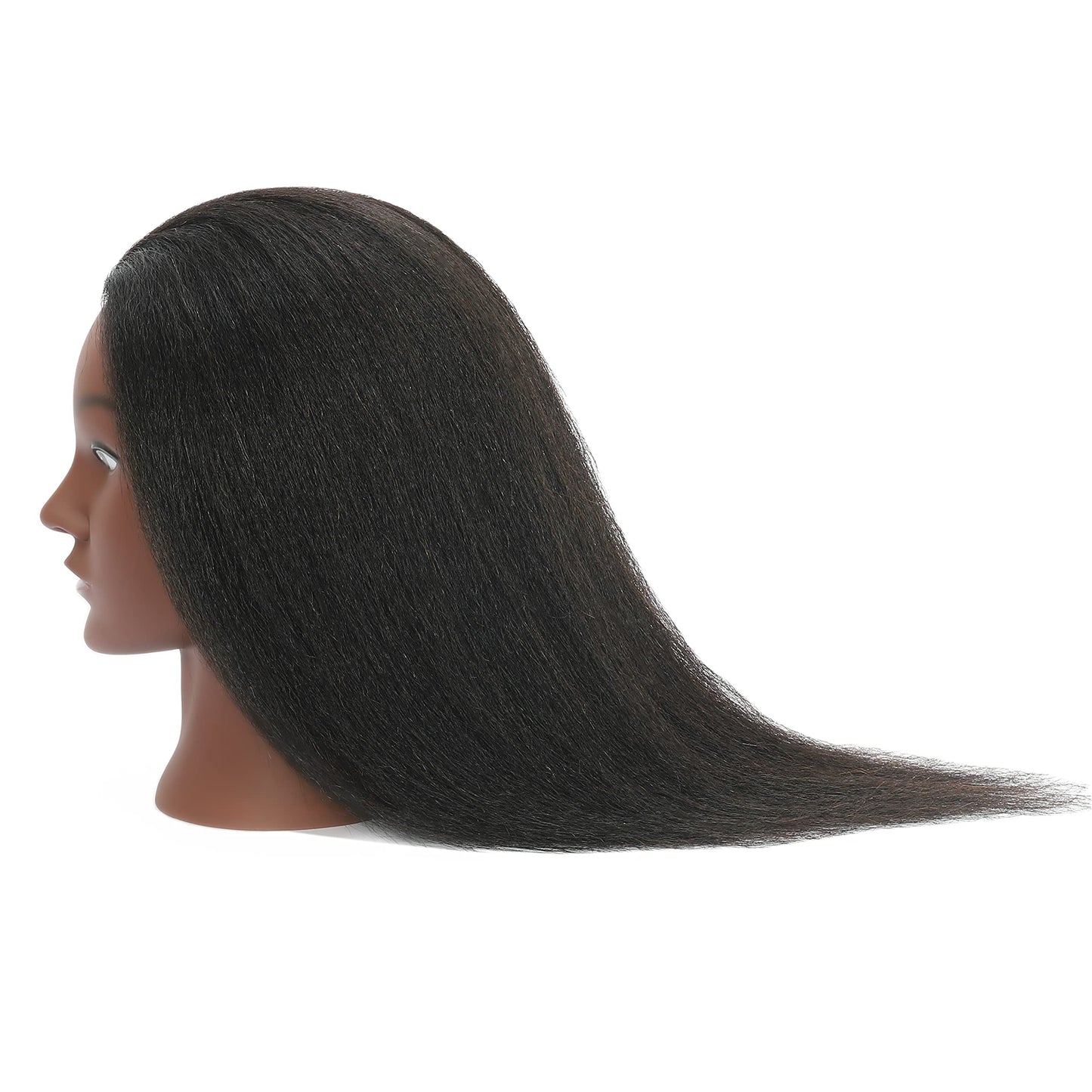 TIANYOUHAIR Mannequin Head 100% Human Hair Cosmetology Manikin Doll Training Head with Stand for Hairdresser Practice Braiding Styling Coloring Bleaching Dyeing Cutting Updos Display