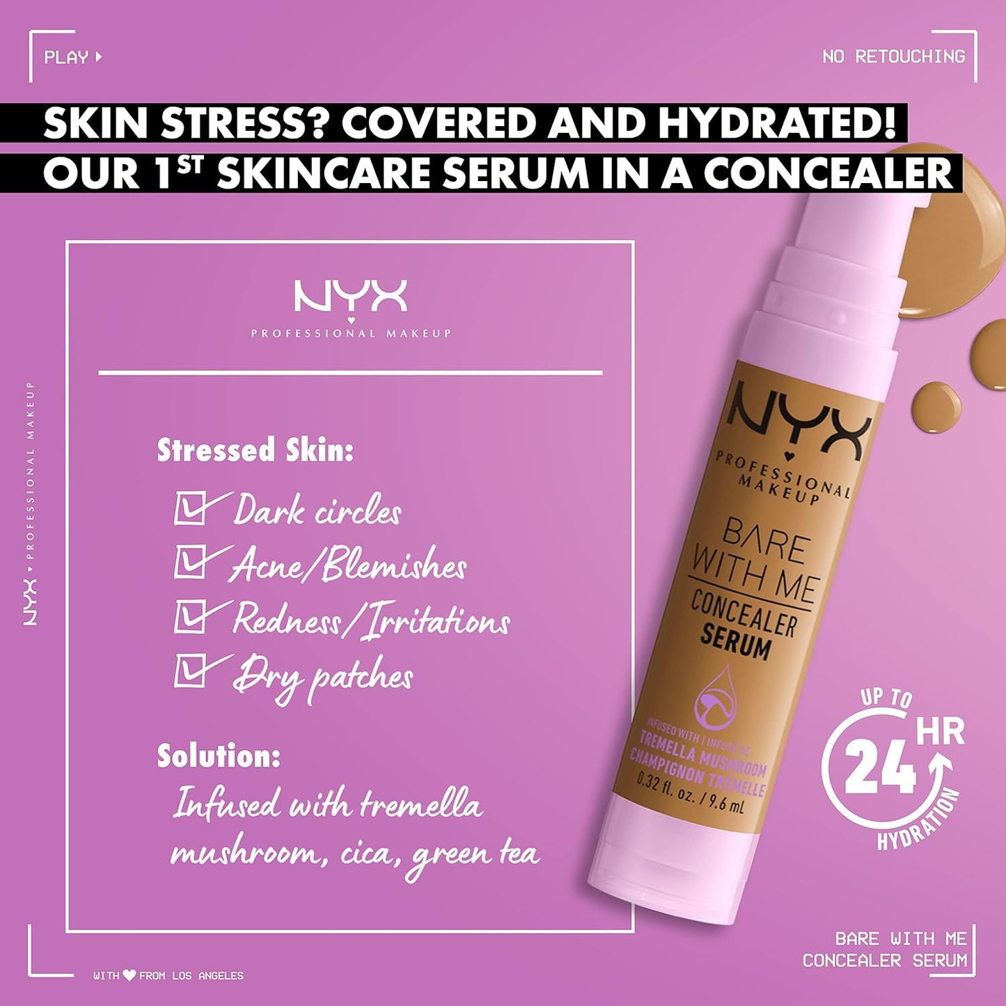 NYX Bare With Me Concealer Serum - Lightweight Hydrating Formula | PanOxyl 10% Benzoyl Peroxide Acne Face Wash 5.5oz