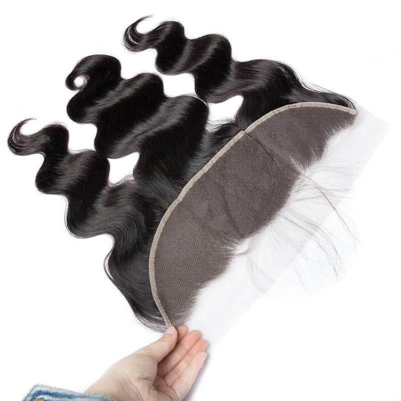 Lemoda 13x4 HD Transparent Lace Frontal - Body Wave Brazilian Virgin Human Hair | Natural Black 18 Inch