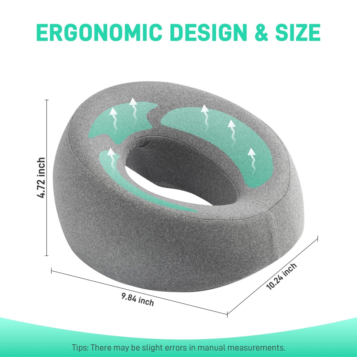 DabaTag Face Down Pillow Massage Headrest for Bed, Face Pillow for Stomach Sleeping, Face Cradle, Massage/BBL Pillow After Surgery Post Eye Surgery Recovery