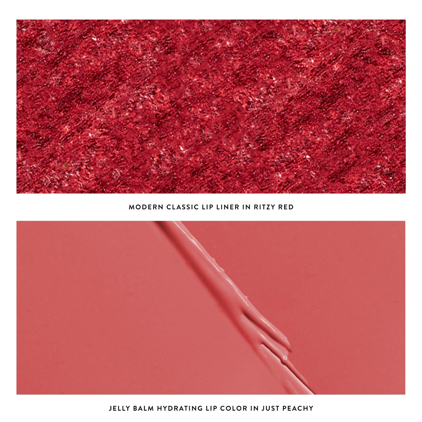 LAURA GELLER NEW YORK Love Your Lips Duo: Jelly Balm Moisturizing Tinted Lip Balm, Just Peachy + Modern Classic Long-Lasting Lip Liner, Ritzy Red