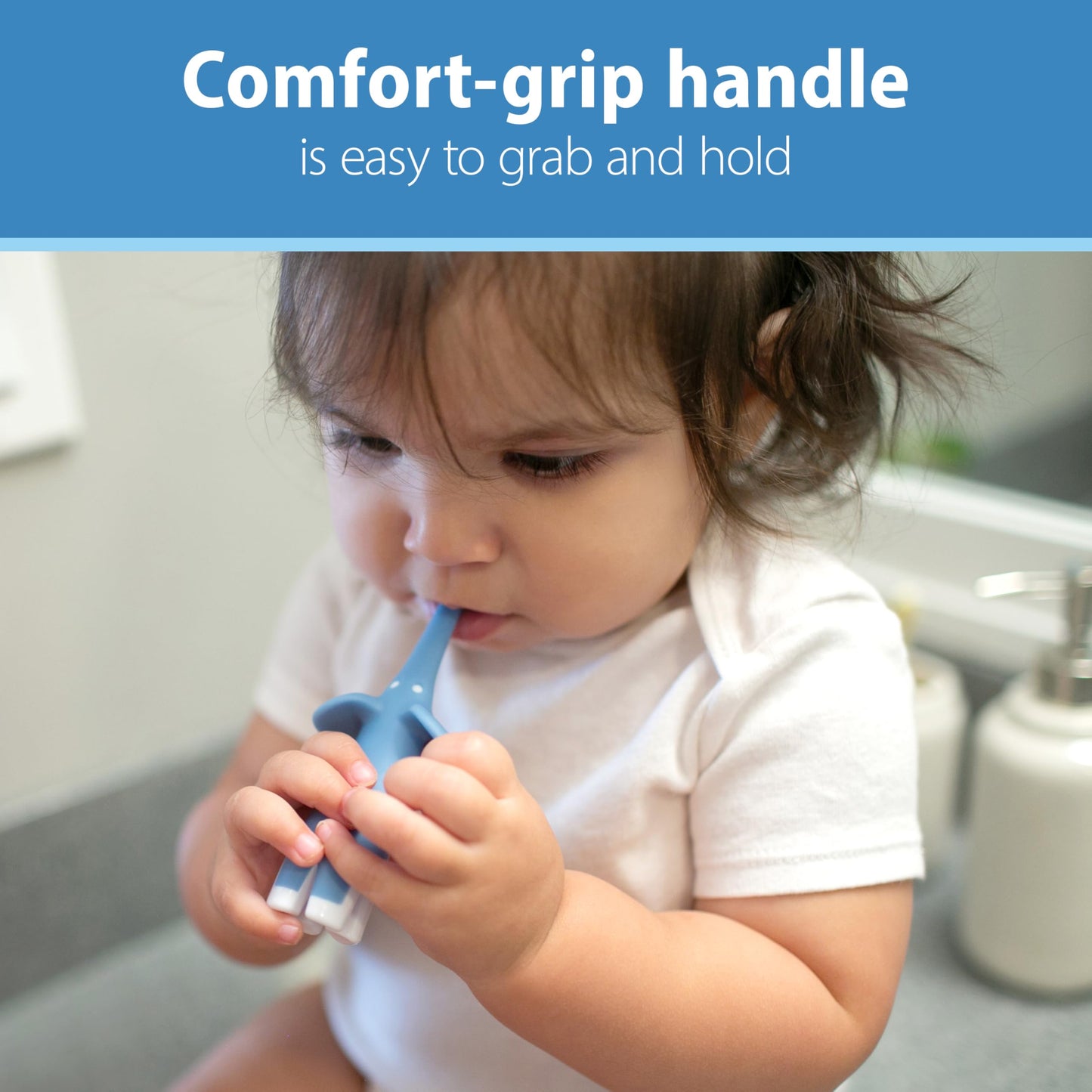 Dr. Brown's Infant-to-Toddler Toothbrush, Elephant, Blue, 0-3 Years
