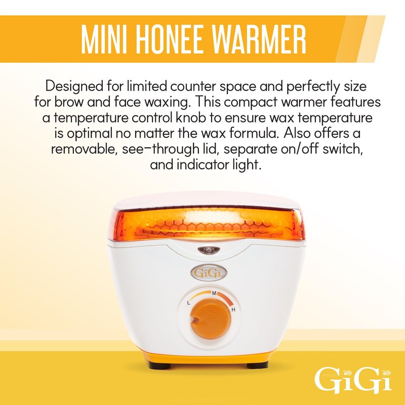 GiGi Mini Honee Wax Warmer for Hair Removal – Wax Heater for 5 oz Cans, Compact At Home Waxing Machine for Face Body Bikini, Women Men, Professional Salon Use