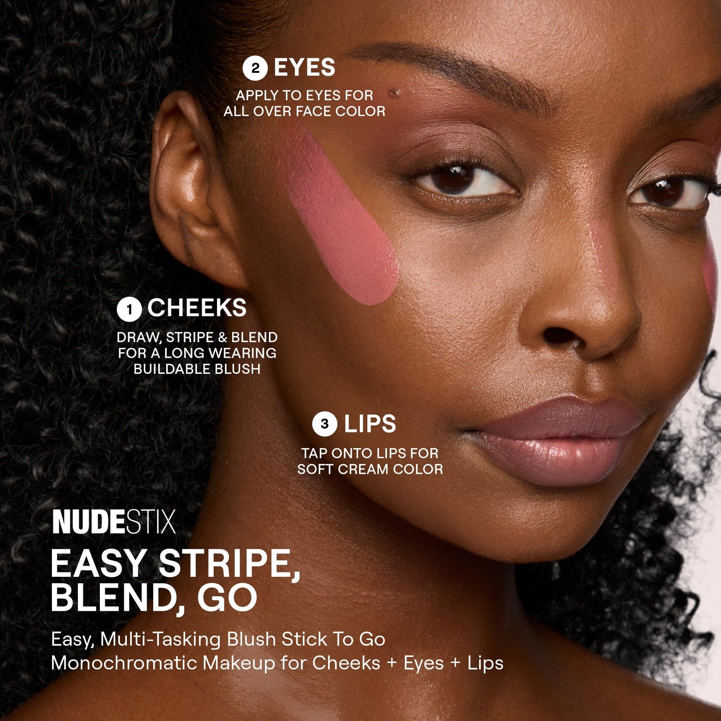 Nudestix Nudies Bloom All Over Dewy Color – 3-in-1 Cream Blush Stick for Cheeks, Eyes & Lips with Built-In Brush | Sheer, Glossy Finish | Vegan, Long-Wear, Multi-Use Makeup
