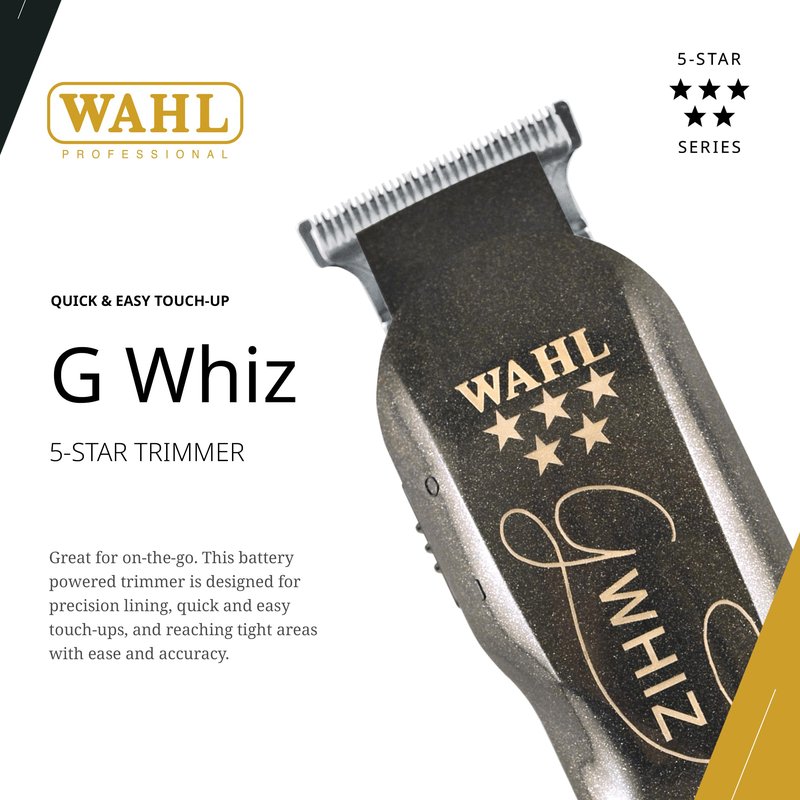 Wahl Professional 5 Star G Whiz Cordless Trimmer Battery Powered Lightweight Precision Lining Kit