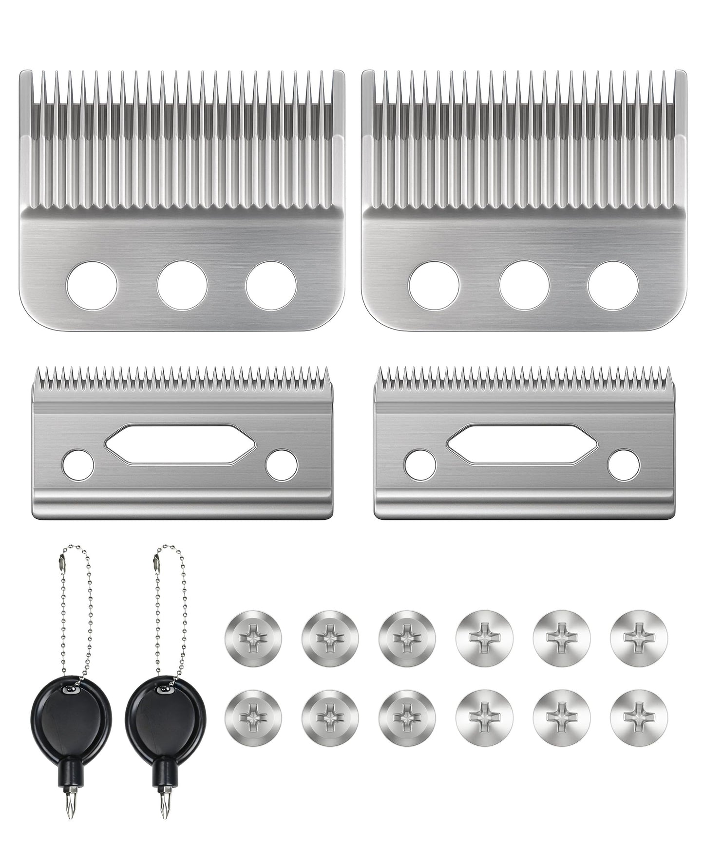 Professional 3-Hole Adjustable Clipper Blade Replacement Compatible with Wahl Designer, Senior, Cordless Designer, Pilot & Sterling Clippers, 1–3 mm Fade Blade
