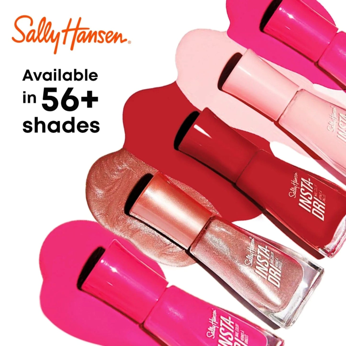 Sally Hansen Insta-Dri Holiday Nail Polish | Quick Dry, Long Lasting, Streak-Free Shine | Semi-Opaque, Glittery | Sparks Fly | Red and Gold Glitter Nail Color
