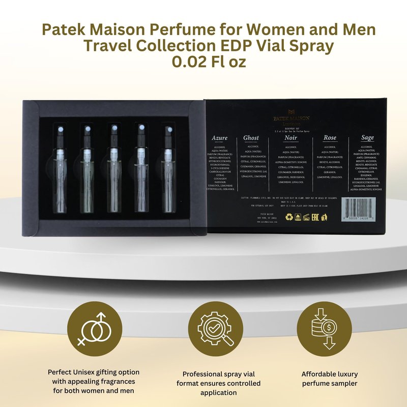Patek Maison Perfume for Women and Men Luminous Mini Gift Set EDP Vial Spray
