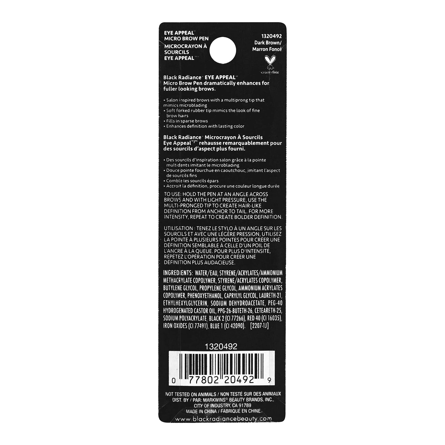 Black Radiance Eye Appeal™ Micro Brow Pen Dark Brown (Pack of 2)