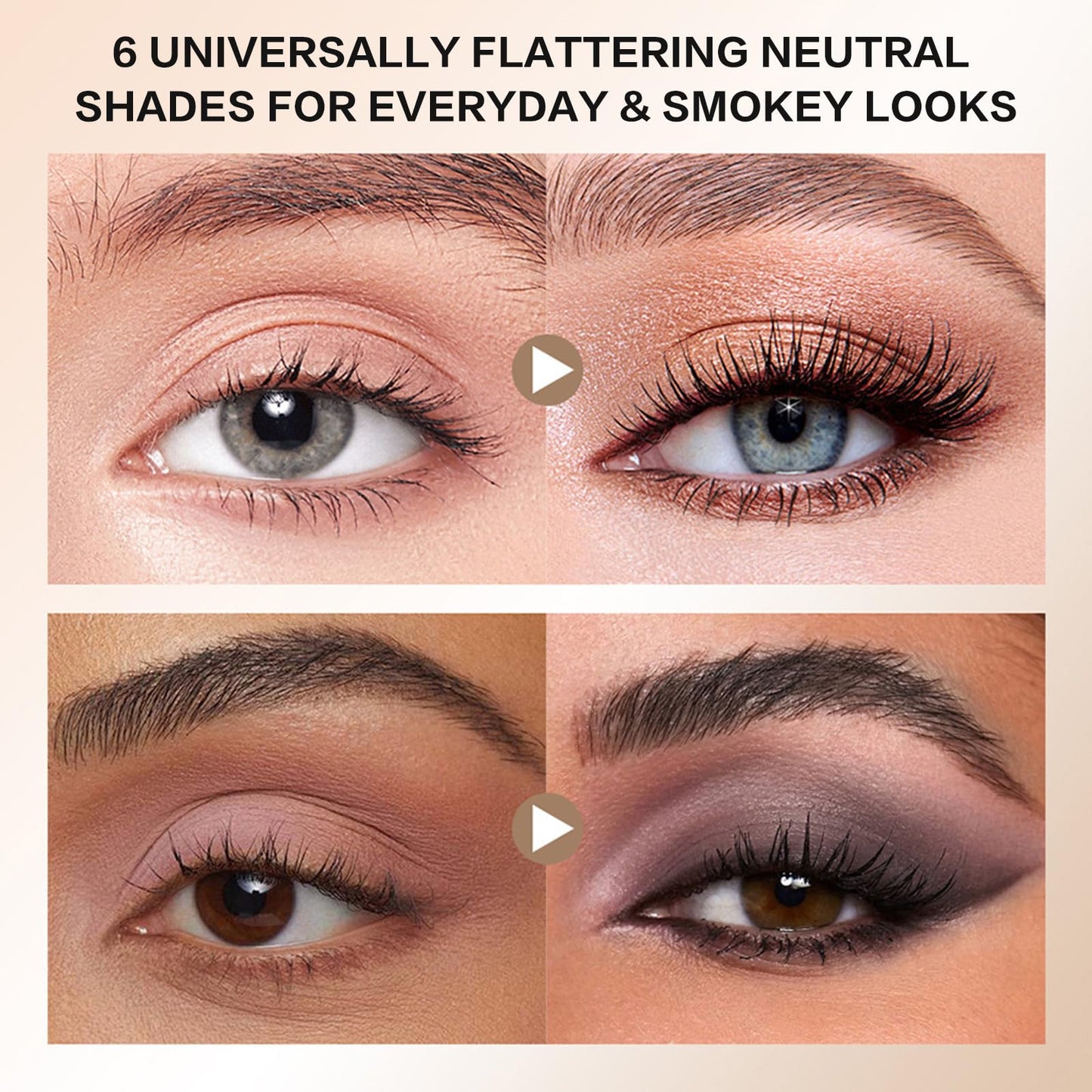 MOOMARTO 6 Matte Neutral Mini Eyeshadow Palette with Brush - Ultra Blendable Cool-Tone Nude Smokey Eye Shadow Palette, Long-lasting Wear Smooth Texture