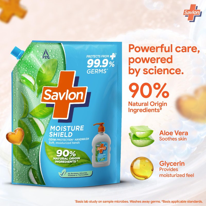 Savlon Moisture Shield Germ Protection Liquid Handwash Refill Pouch, 1500ml