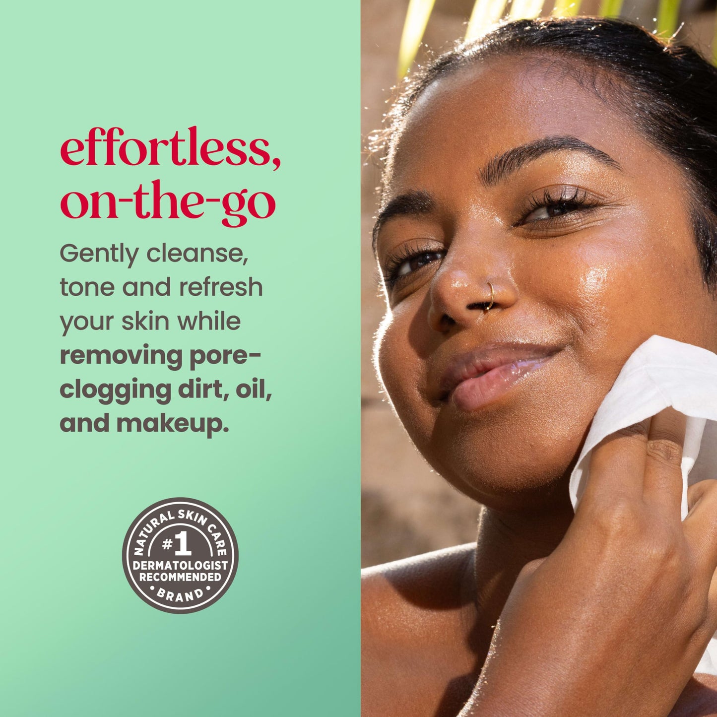 Burt’s Bees Refreshing Cucumber & Mint Facial Towelettes, 100% Plant Based Cloths; 99% Natural Origin; Removes Makeup and Cleanses; No Need to Rinse; 30 Ct (Pack May Vary)