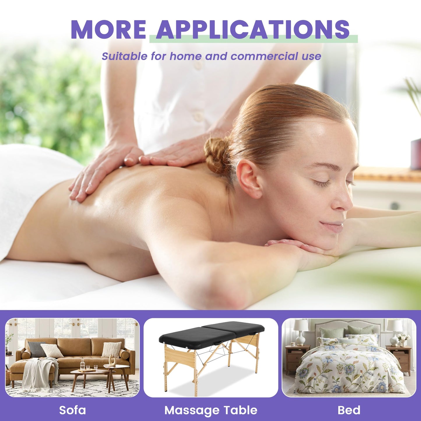 Massage Table Warmer Heating Pad Professional Massage Bed Warmer with 4 Timer, 8 Heat Settings, Overheat Protection for Massage Bed & Spa, Lightweight and Compact for Easy Portability, 30" x 71"