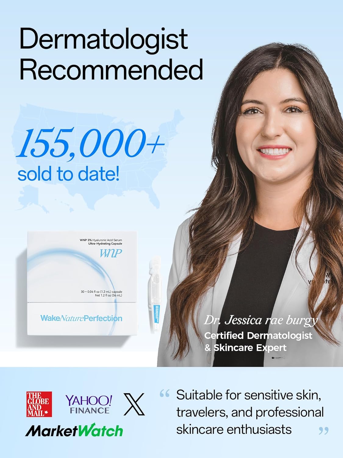 Hyaluronic Acid Serum 3% for Face - Ultra Hydrating Anti-Aging Moisturizer | 10 Single-Use Vials