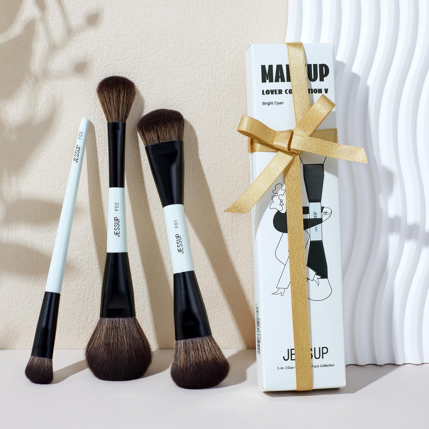 Jessup Face Double Sided Makeup Brushes Set T503 Bundled with Face Makeup Brushes T508