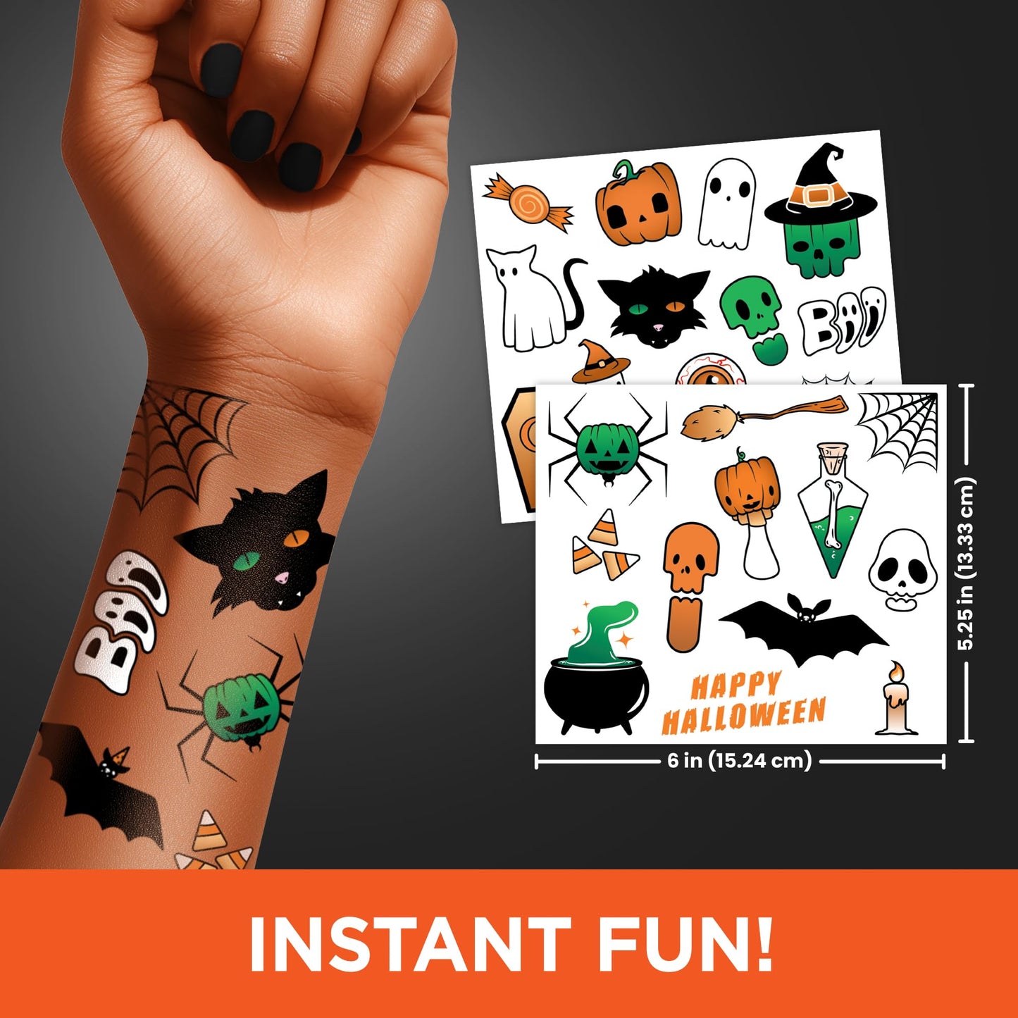 Paw Patrol Costume Face Tattoos – Temporary Tattoo Set for Kids Featuring Chase, Marshall, Skye & More, Easy Halloween Costume Accessory, Safe & Non-Toxic