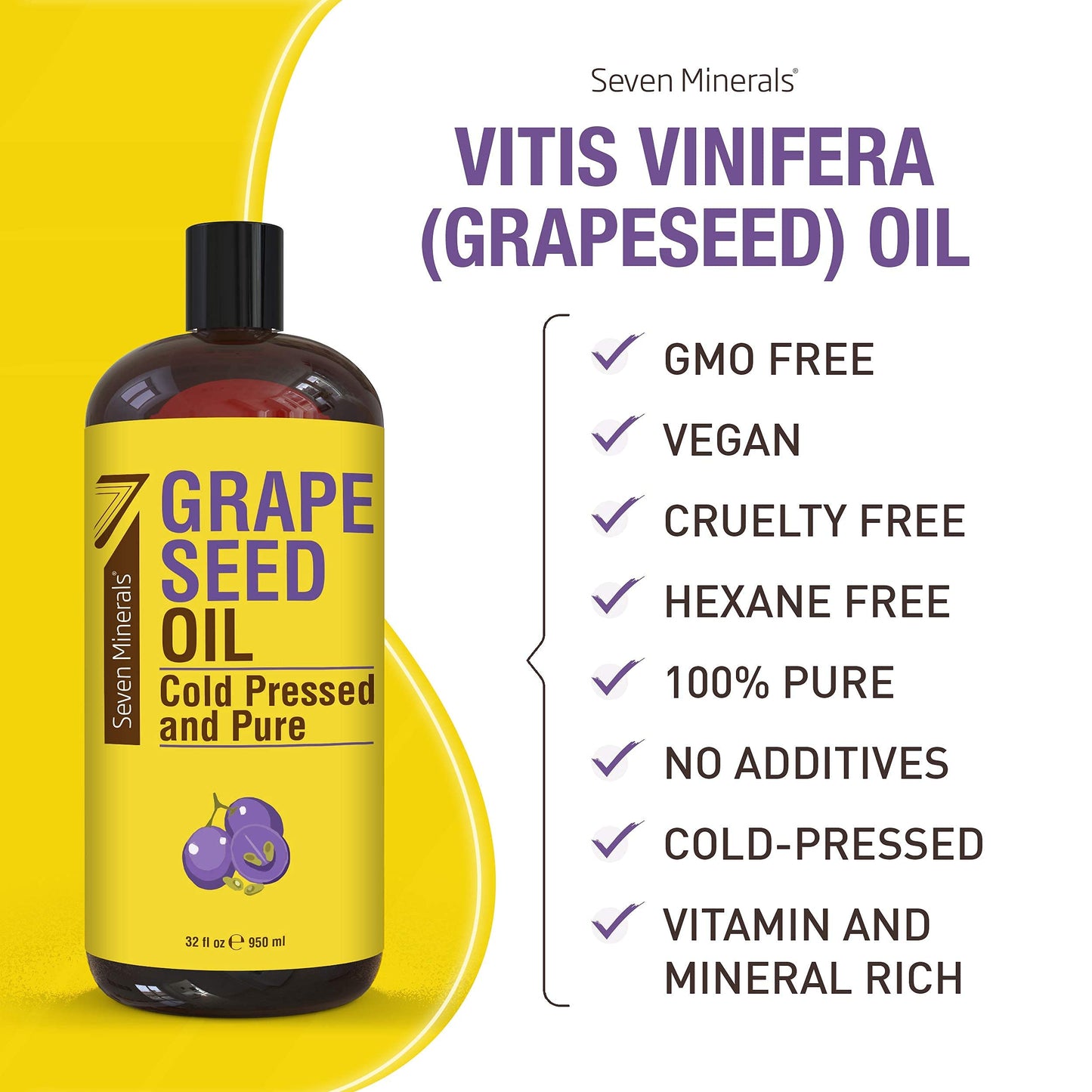Seven Minerals Pure Sweet Almond Oil & Pure Grapeseed Oil