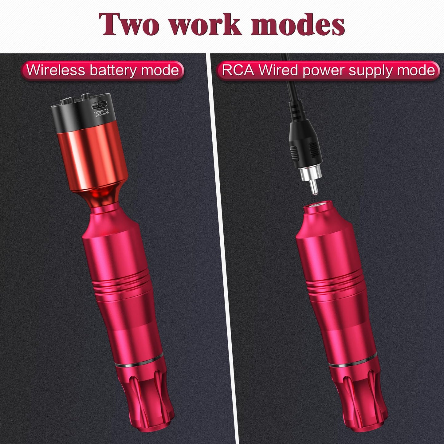 Wireless Tattoo Kit for Beginners - Rotary Tattoo Pen Machine with 1500mAh Battery (4-6H Use), Needle Disposal Container & Complete Pre/Post Care Supplies, Red | Home Practice Tattoo Kit for Starters