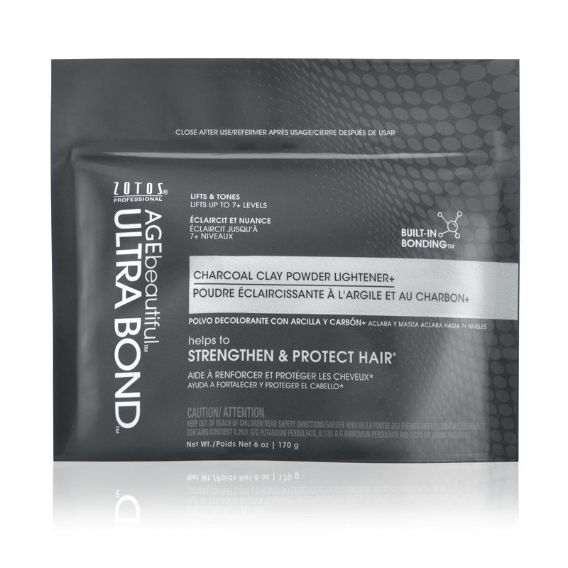 AGE beautiful Charcoal Clay Powder Hair Lightener with Ultra Bond Building, Lifts Up to 7+ Levels, Lightens & Tones in One Step, Professional Salon Lightener for Lightening & Highlights, 6 oz