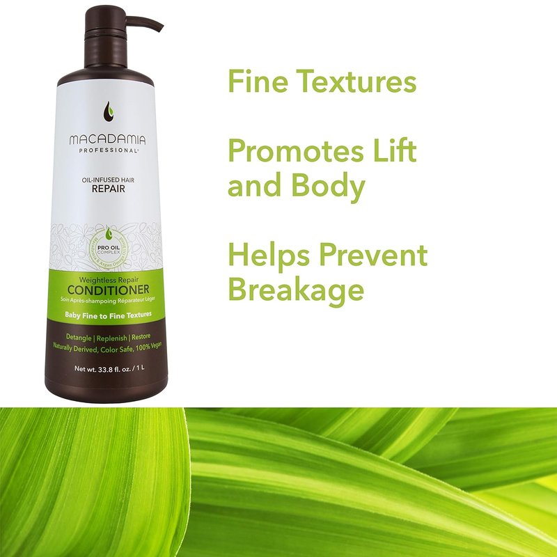 Macadamia Professional Weightless Repair Hair Conditioner - Hydrating Formula for Fine, Damaged & Color-Treated Hair | 33.8 fl oz