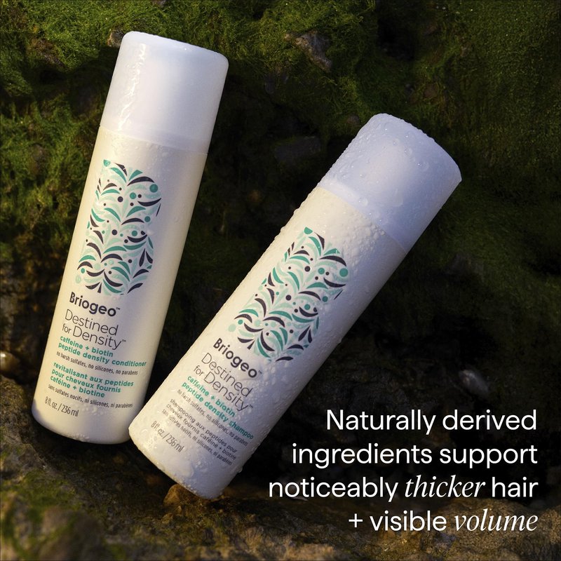 Briogeo Destined for Density Caffeine + Biotin Peptide Density Conditioner | Increases Hair Thickness and Volume for Fine or Thinning Hair | Silicone-Free | Vegan & Cruelty-Free | 8 fl oz