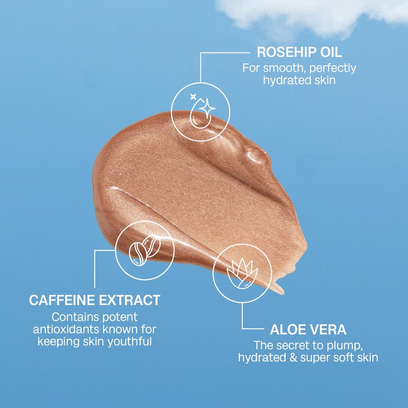 Bali Body Body Highlighter | Shimmering Luminizer, Hydrating Light Reflecting Technology | Flawless Finish for All Skin Types | Vegan, Cruelty Free, Australian Made (100 ml/3.4 fl oz)