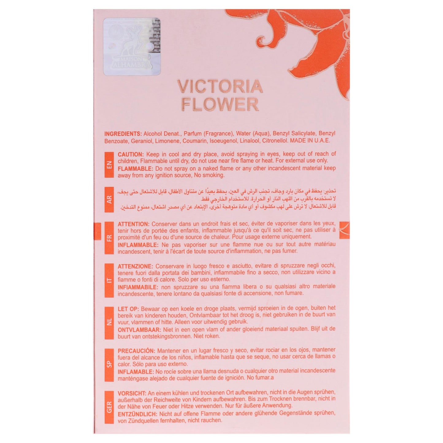 Victoria Flower - Rosa Lilium by Maison Alhambra for Women - 3.4 oz EDP Spray